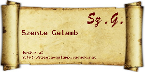 Szente Galamb névjegykártya